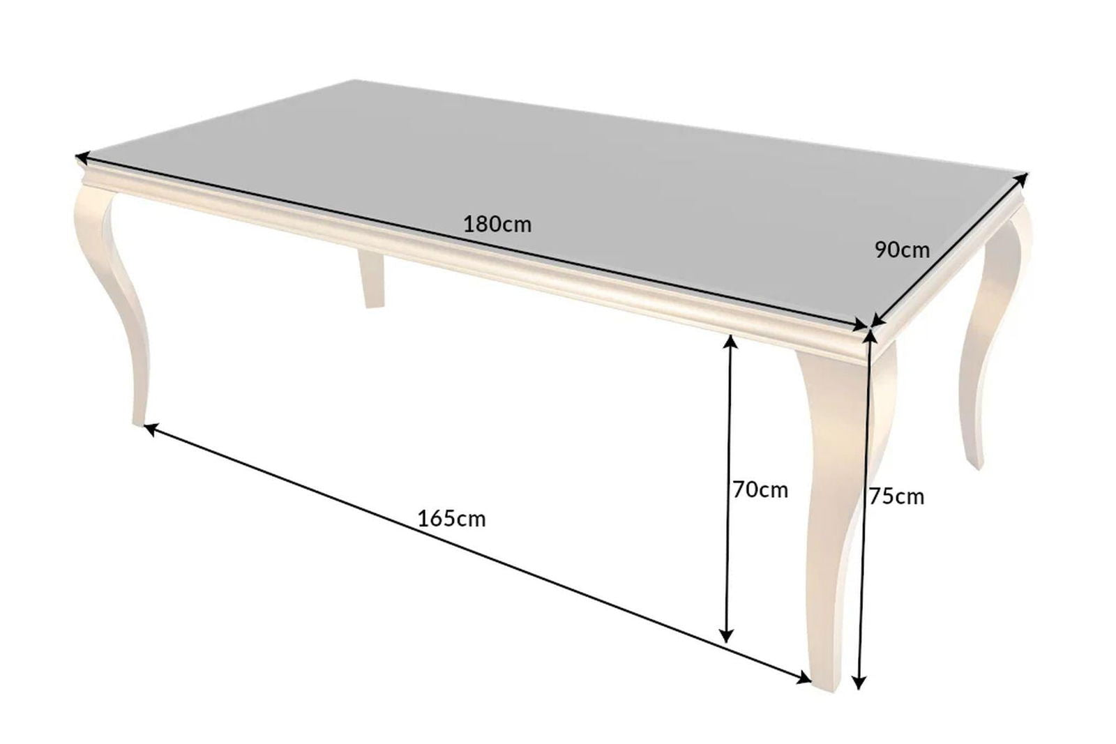 Stół MODERN BAROCK czarny złoty opal 180cm / 42309  / INVICTA INTERIOR