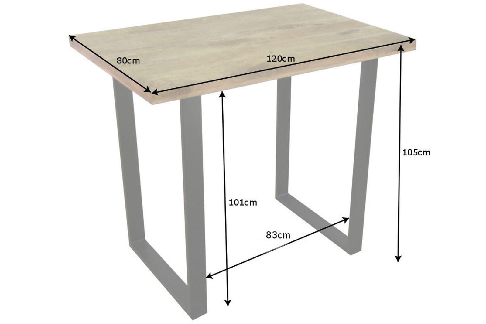 Stół barowy Iron Craft 120 cm  mango / 38668  / INVICTA INTERIOR