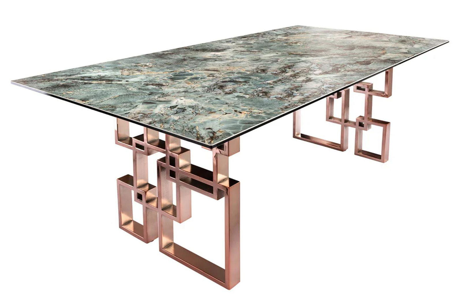 Stół do jadalni Atlantis 200cm optyka turkusowy marmur / 41748  / INVICTA INTERIOR