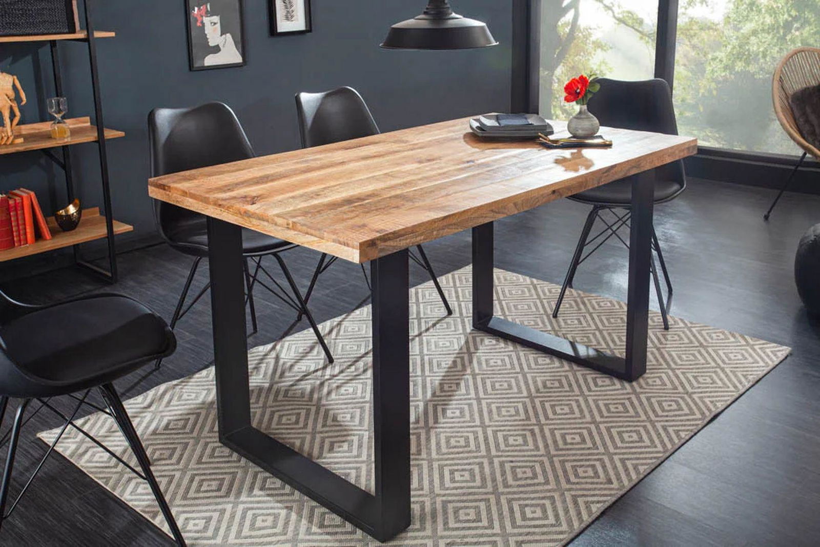 Stół do jadalni IRON CRAFT 120cm Mango 45mm / 39875  / INVICTA INTERIOR