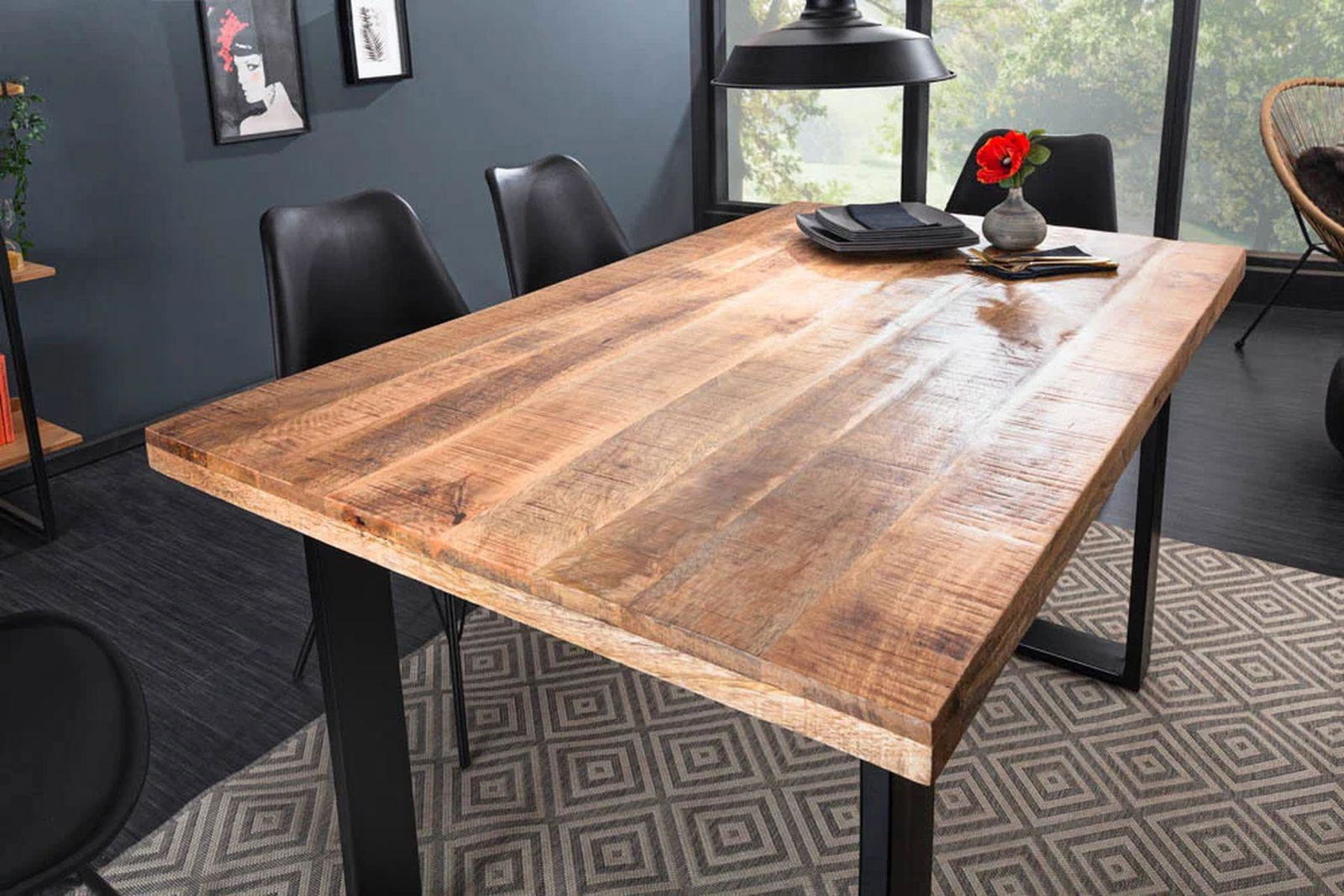 Stół do jadalni IRON CRAFT 120cm Mango 45mm / 39875  / INVICTA INTERIOR