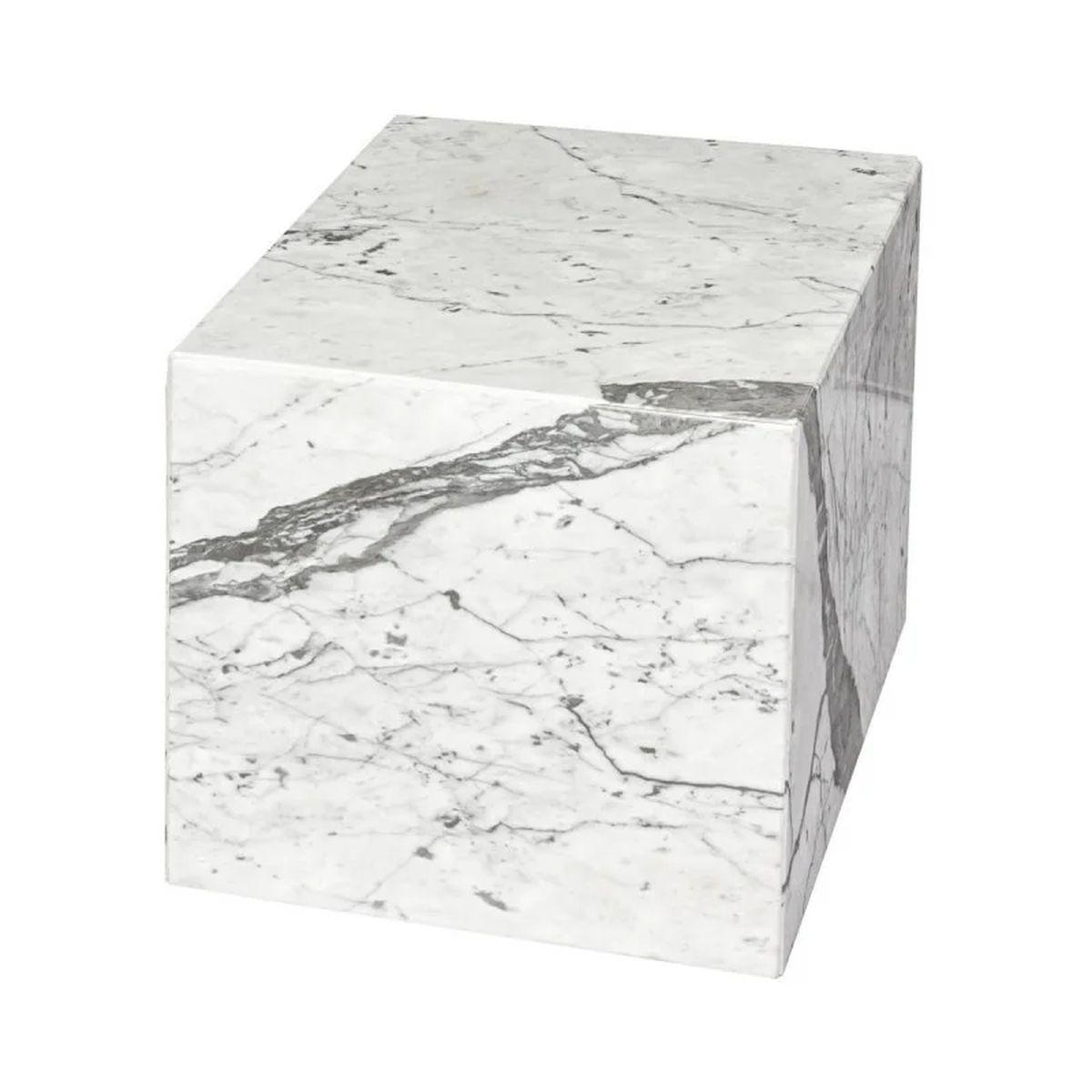 Stolik Aske cube biały marmur 40 cm / MH