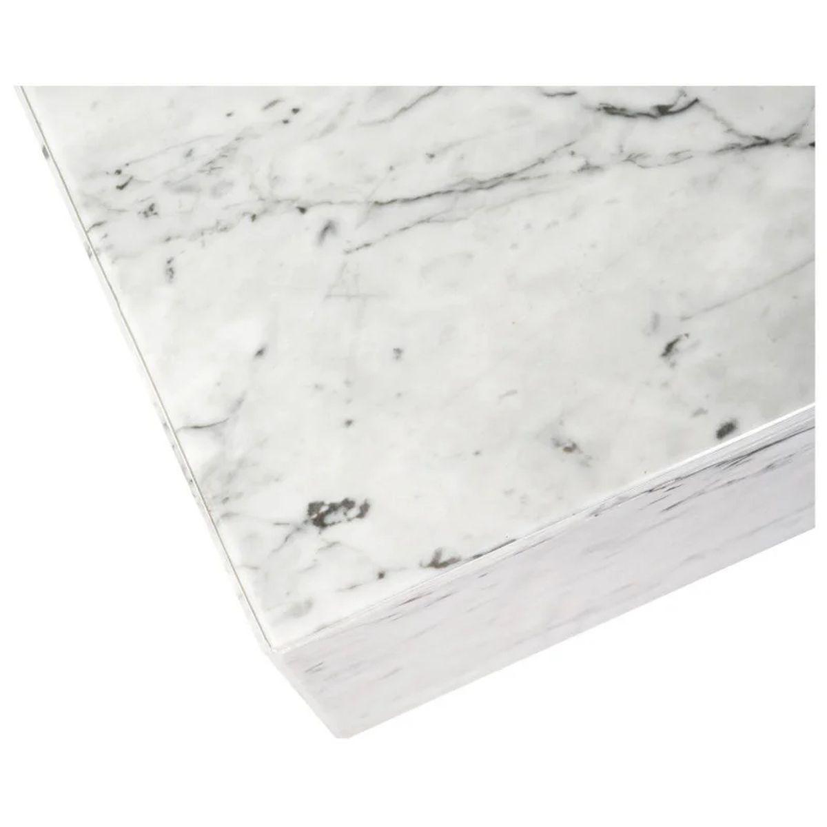 Stolik Aske cube biały marmur 40 cm / MH