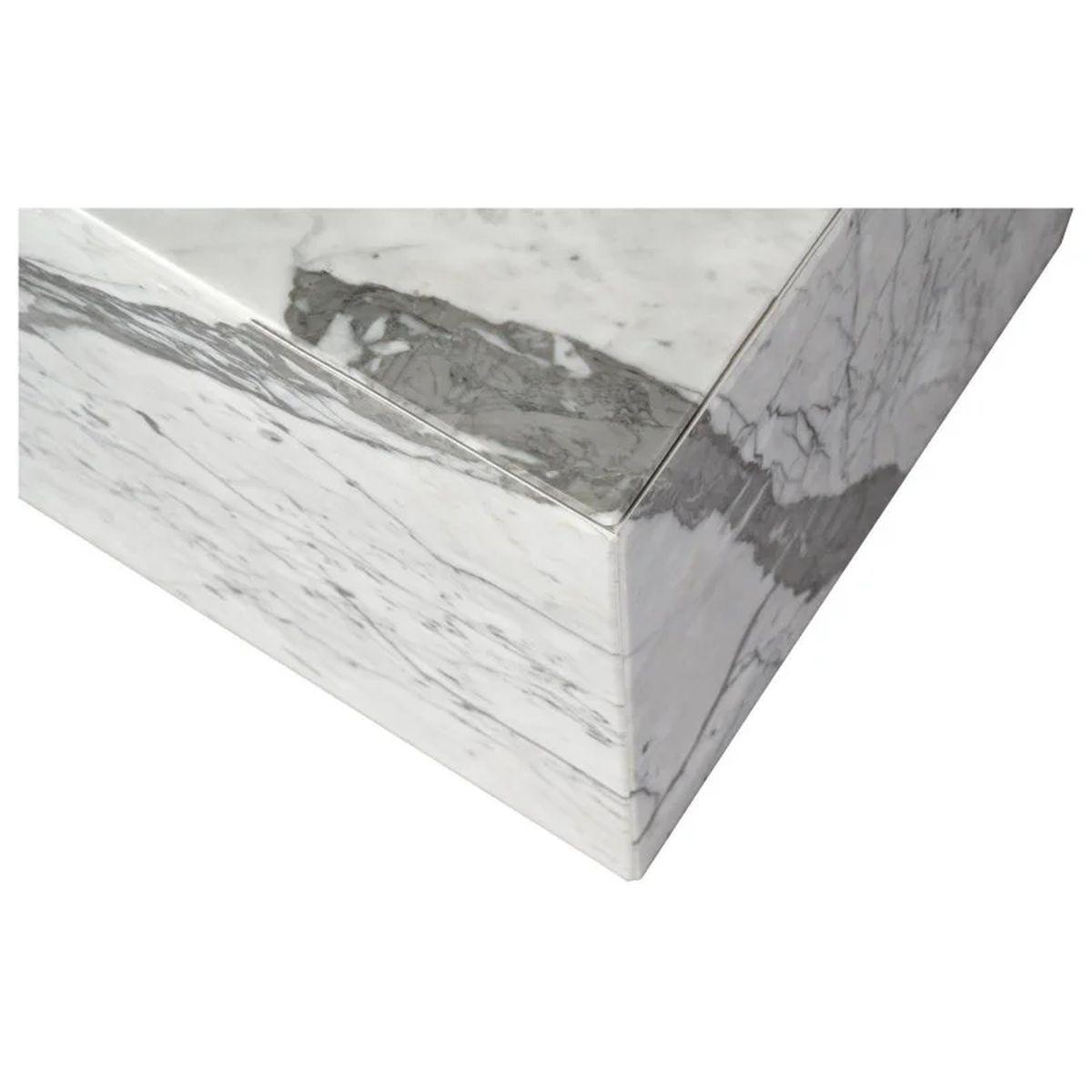 Stolik Aske cube biały marmur 40 cm / MH