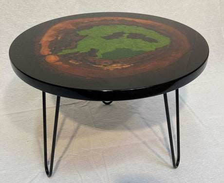 Stolik Beauty Nature drewno czereśnia + mech 60 cm  podstawa szpile