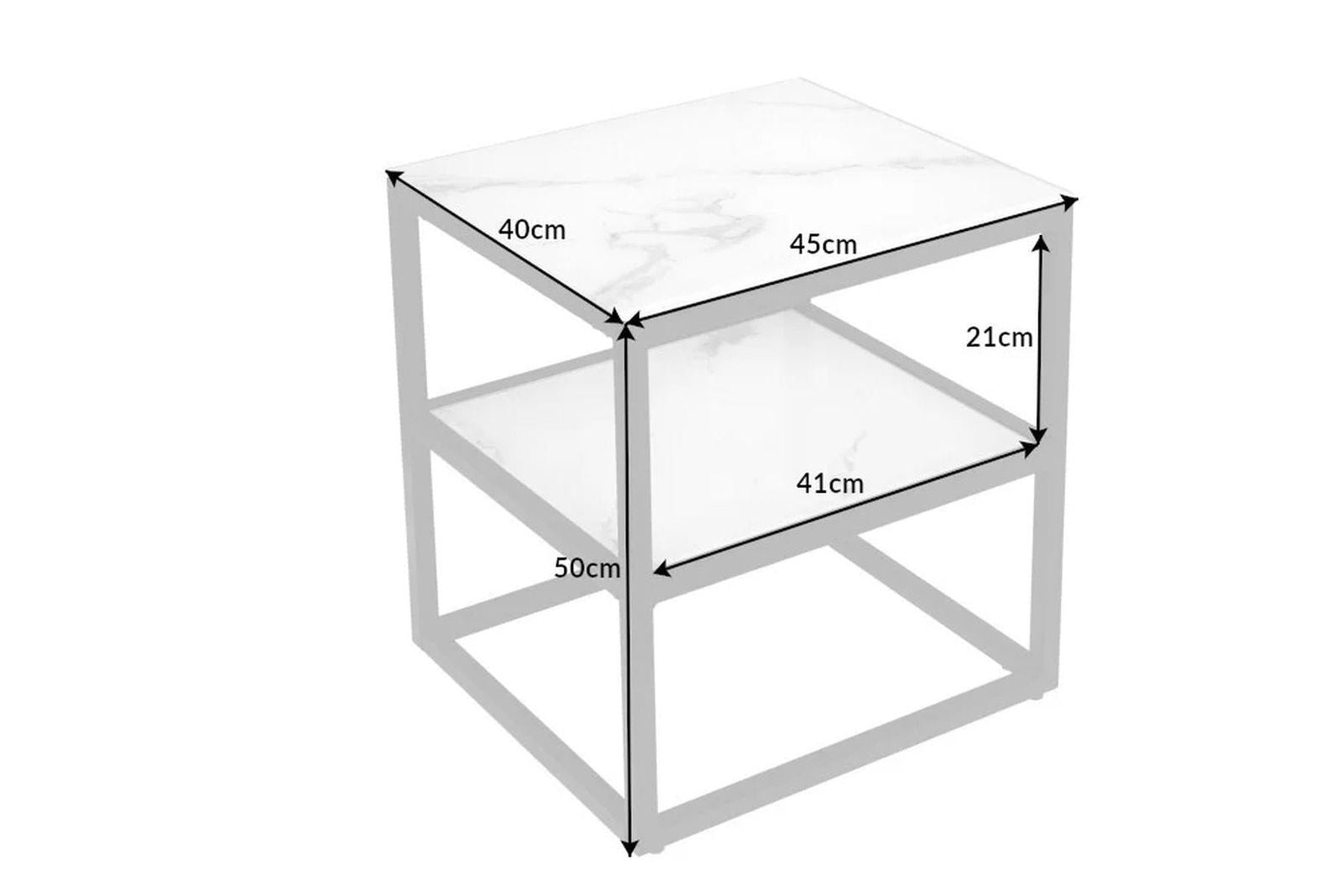 Stolik Boutique 45 cm blat optyka marmur / 42172  / INVICTA INTERIOR