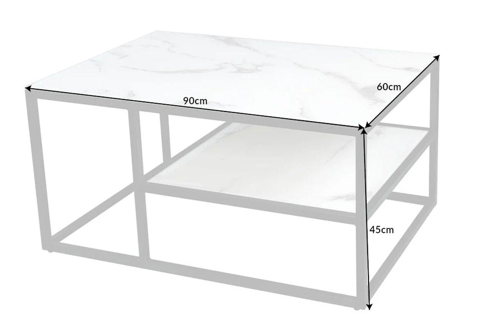 Stolik Boutique 90 cm blat optyka marmur / 42174  / INVICTA INTERIOR