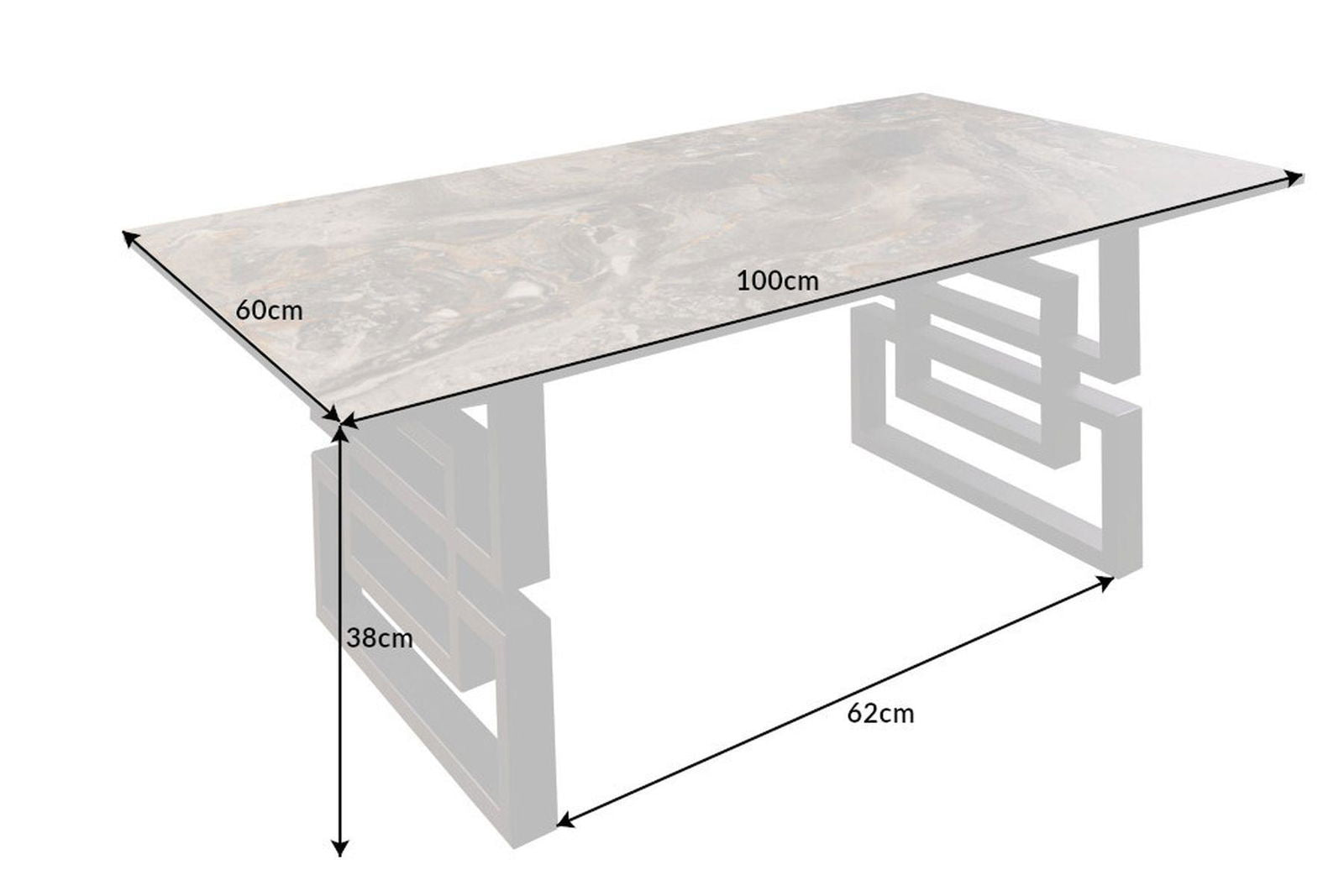 Stolik kawowy Atlantis 100 cm optyka marmur taupe / 41747  / INVICTA INTERIOR