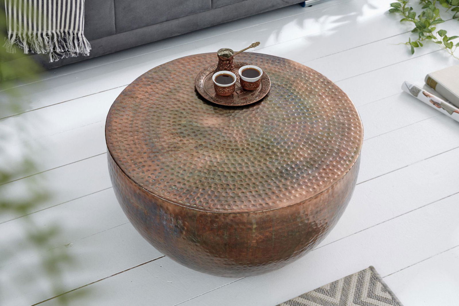 Stolik kawowy Orient II 60cm miedź / 39535  / INVICTA INTERIOR