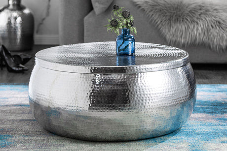 Stolik kawowy Orient Storage 70cm aluminium srebrny  / 40232  / INVICTA INTERIOR