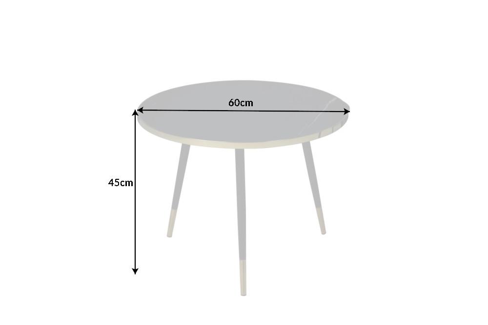 Stolik kawowy Paris antracyt optyka marmur 60 cm / 41892  / INVICTA INTERIOR