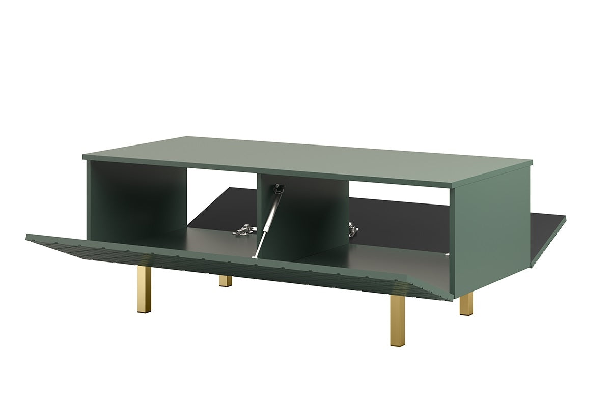 Stolik kawowy Scalia II 120 2K ze schowkiem - labrador mat / złote nogi