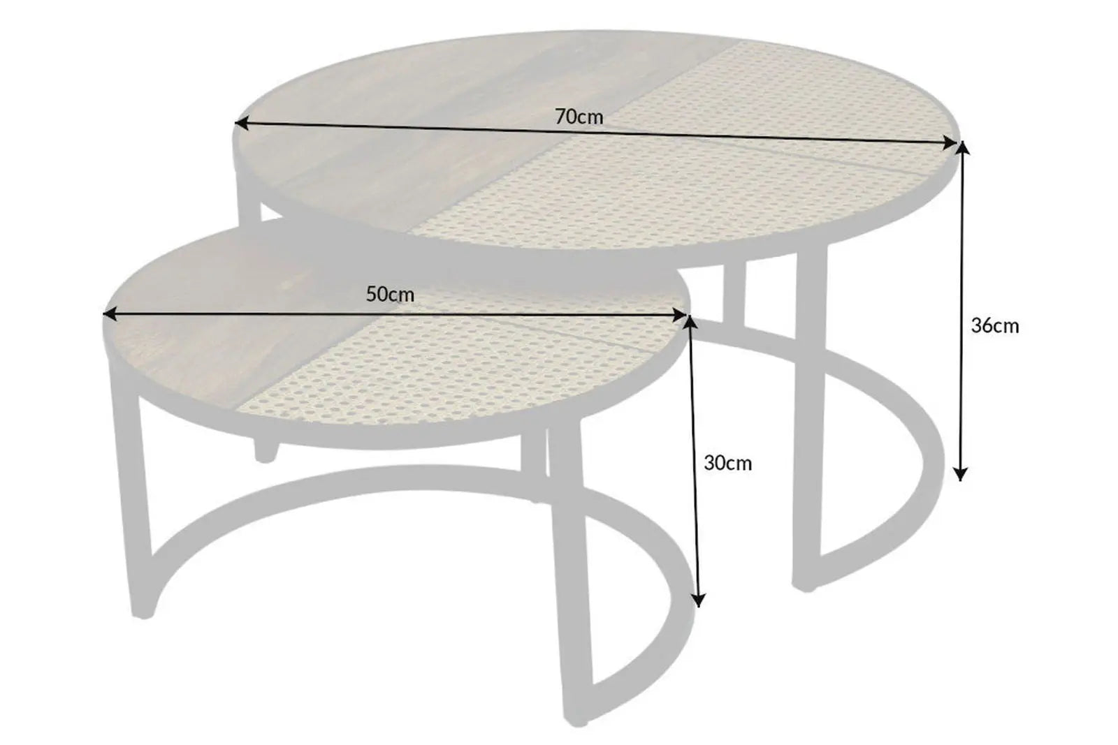 Stolik kawowy Vienna Lounge zestaw 2 okrągłych Mango / 40135  / INVICTA INTERIOR