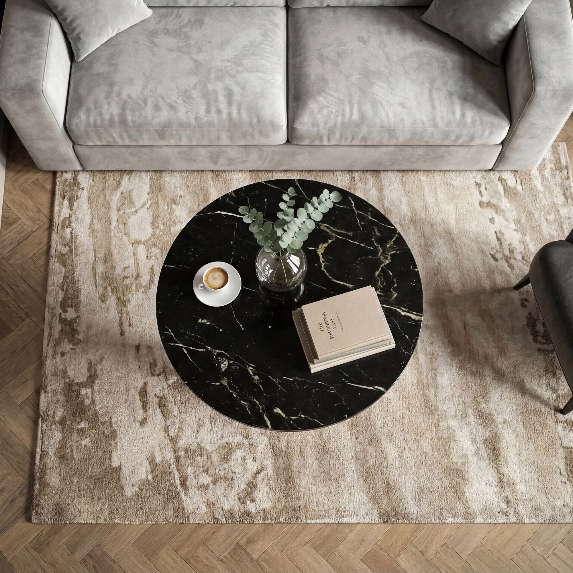STOLIK KAWOWY WOHNLING 60 CM CZARNY MARMUR / WL7.373