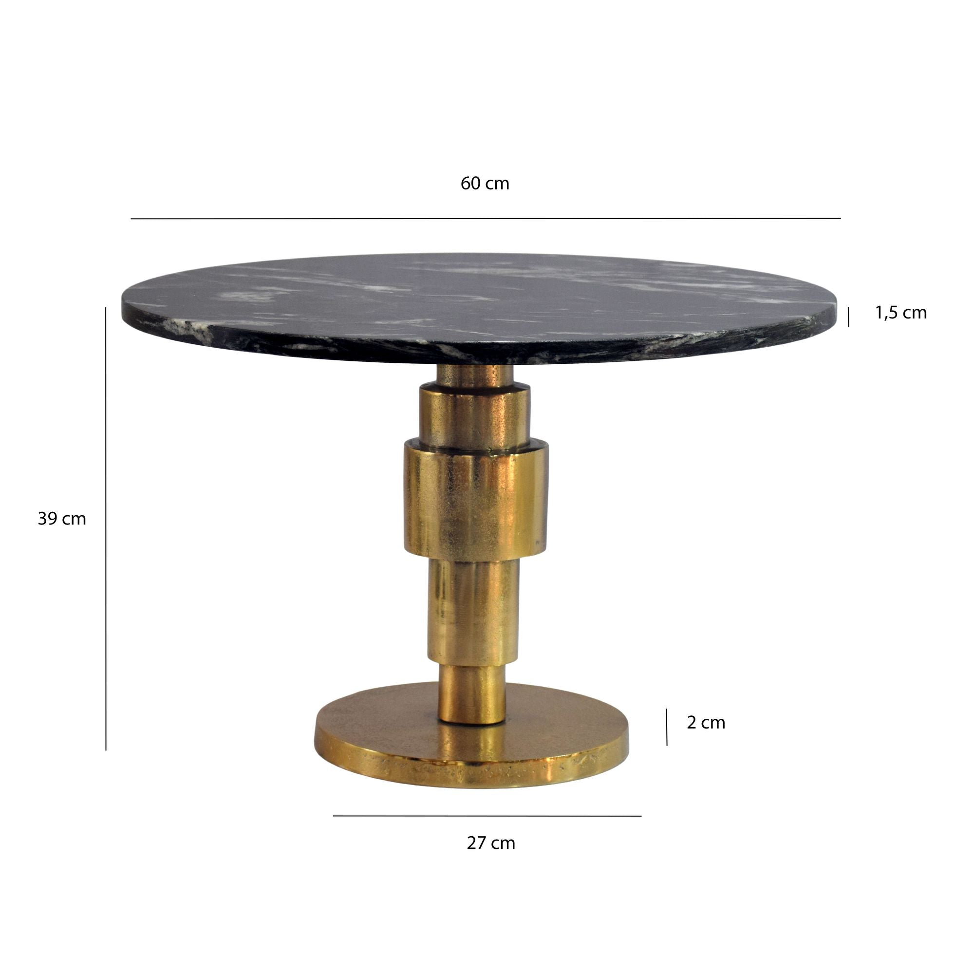 STOLIK KAWOWY WOHNLING 60 CM CZARNY MARMUR / WL7.373