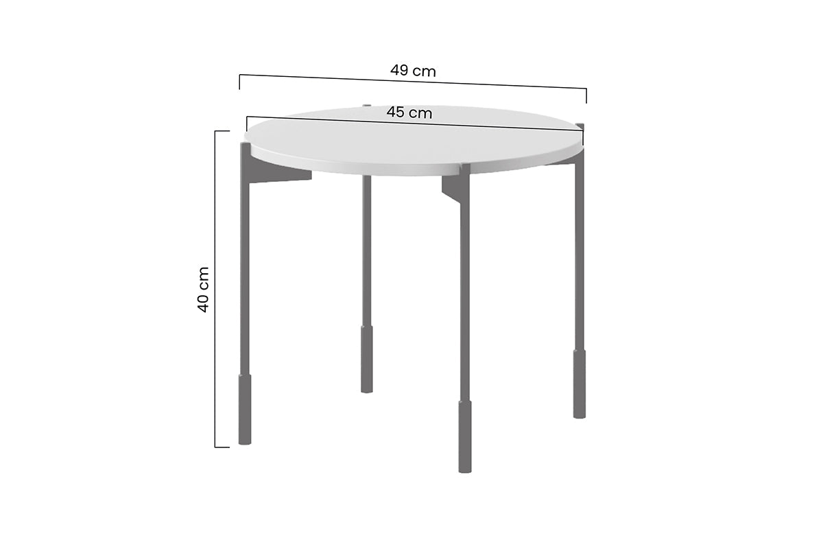 Stolik kawowy okrągły Sonatia na metalowych nogach 45 cm - kaszmir
