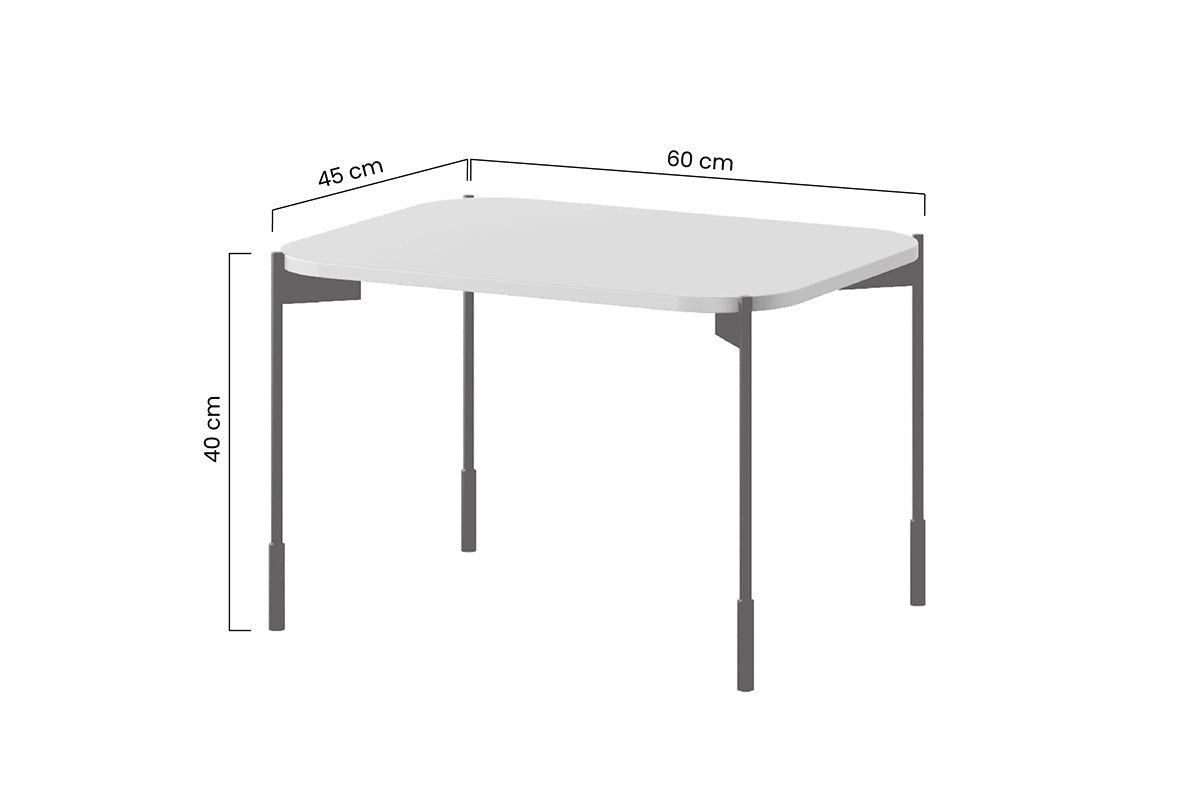 Stolik kawowy prostokątny Sonatia na metalowych nogach 60 cm - kaszmir