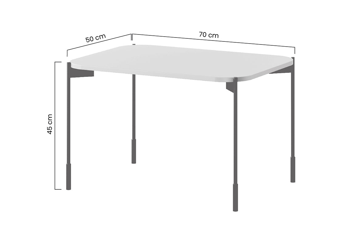 Stolik kawowy prostokątny Sonatia na metalowych nogach 70 cm - burgund