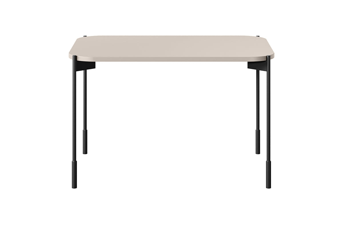 Stolik kawowy prostokątny Sonatia na metalowych nogach 70 cm - kaszmir