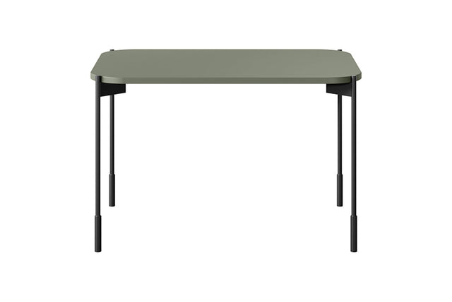Stolik kawowy prostokątny Sonatia na metalowych nogach 70 cm - oliwka