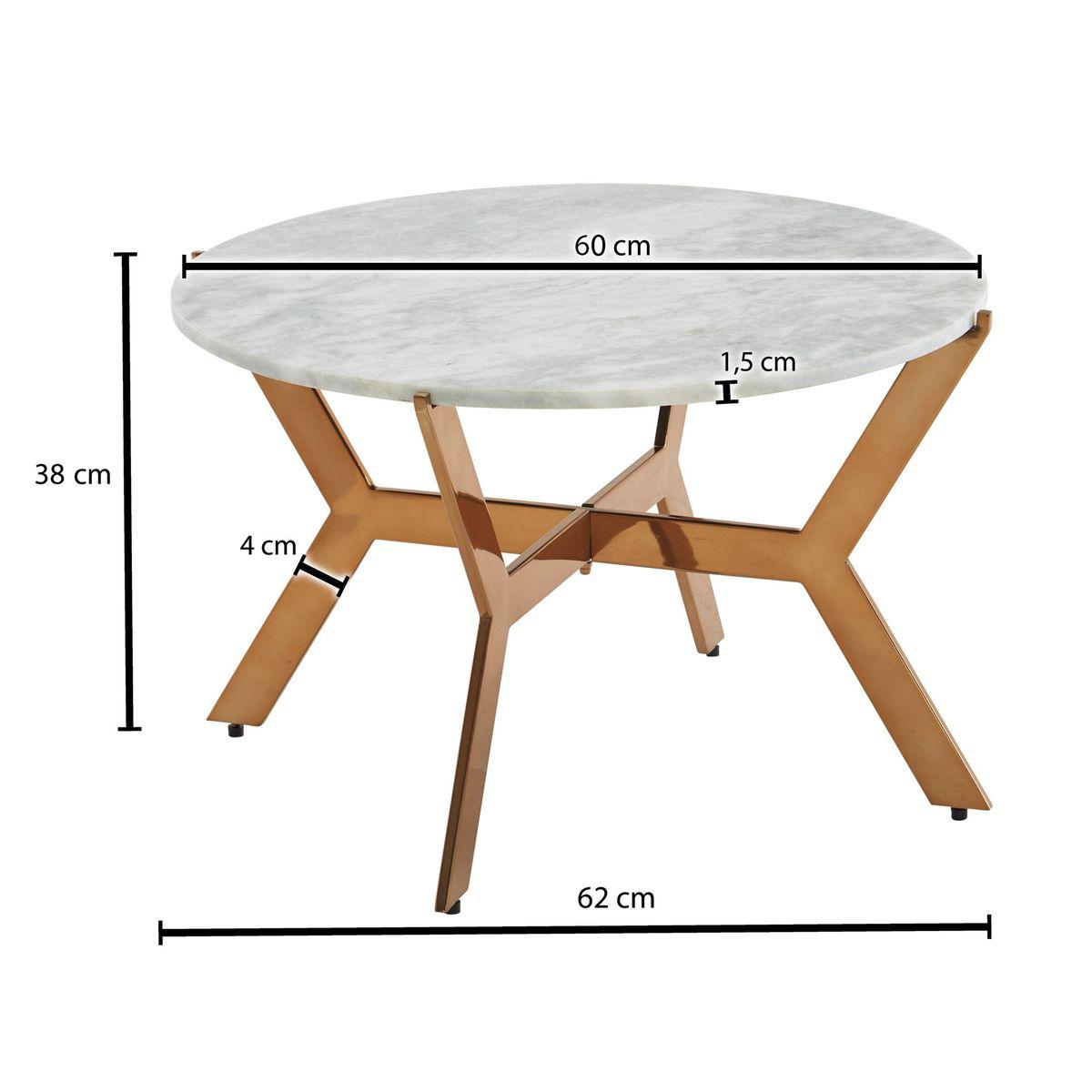 Stolik kawowy z marmurowym blatem okrągłym Ø 62 cm Wohnling / WL6.626