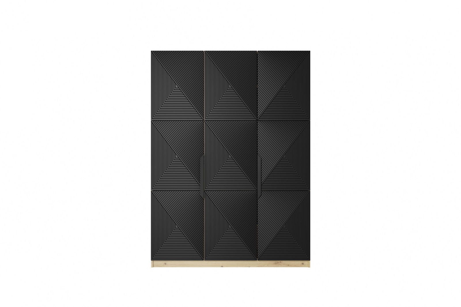 Szafa Asha z metalowymi uchwytami 150 cm - artisan / czarny mat / czarne uchwyty