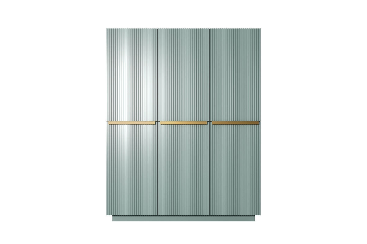 Szafa Nicole 150 cm - szałwia MDF / złote uchwyty