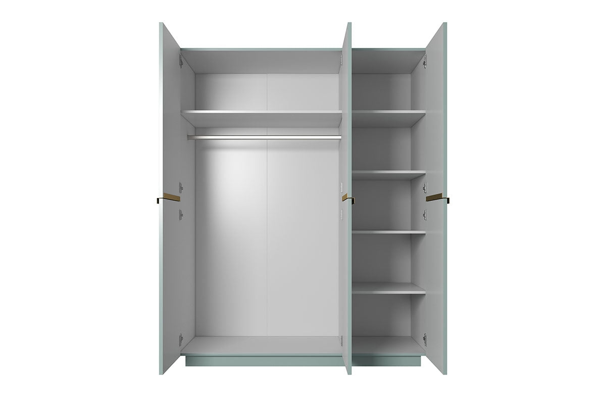 Szafa Nicole 150 cm - szałwia MDF / złote uchwyty