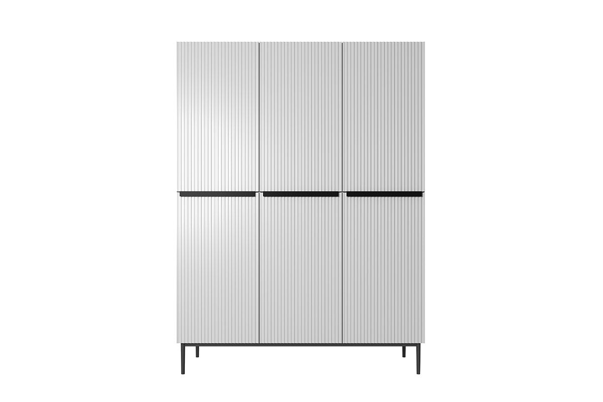 Szafa Nicole z metalowymi nogami 150 cm - biały mat / czarne nóżki