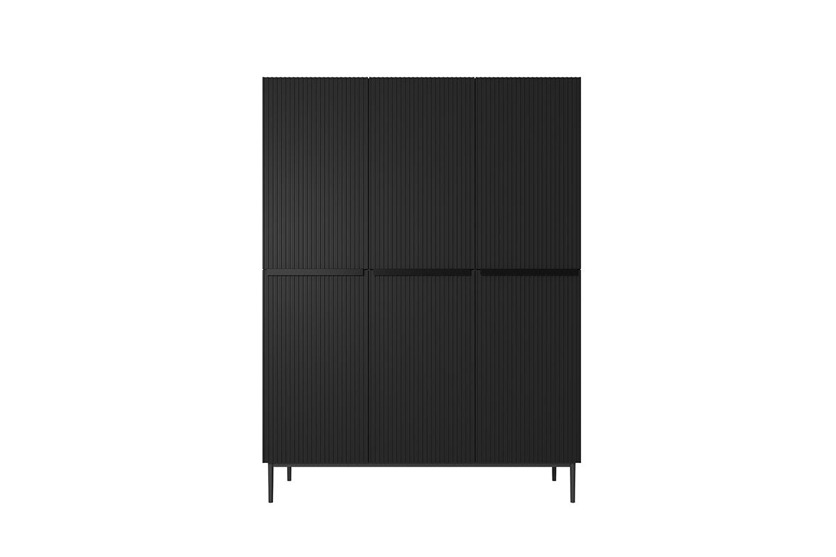 Szafa Nicole z metalowymi nogami 150 cm - czarny mat / czarne nóżki
