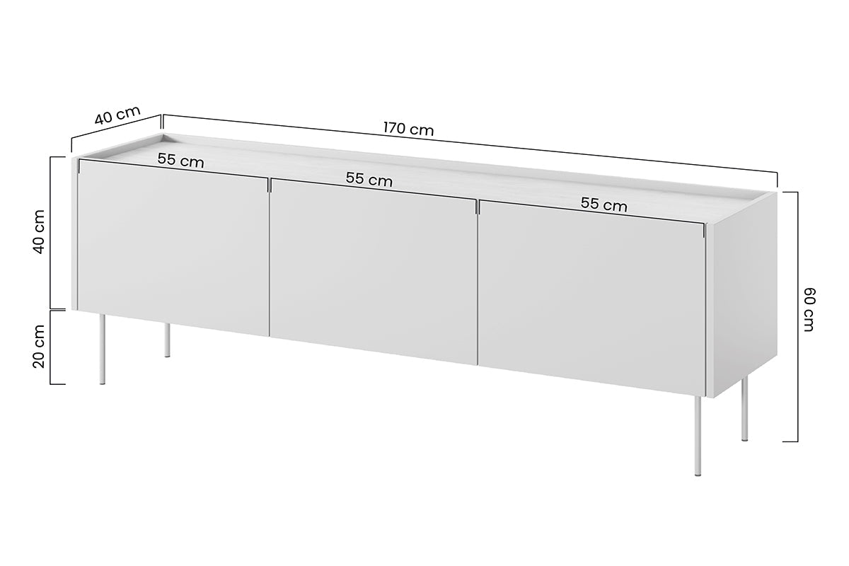 Szafka RTV Desin 170 cm z 2 ukrytymi szufladami - oliwka / dąb nagano
