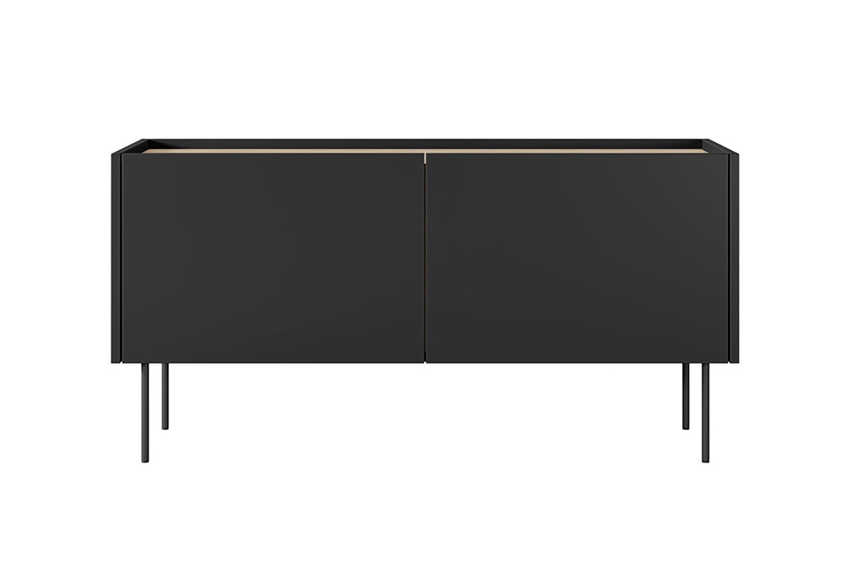 Szafka RTV Desin na metalowych nogach 120 cm - czarny mat / dąb nagano