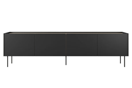 Szafka RTV Desin z metalowymi nogami 220 cm - czarny mat / dąb nagano