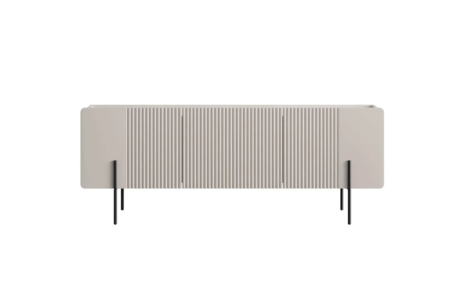 Szafka RTV Malmi 150 cm - kaszmir / crema bianca / czarne nóżki