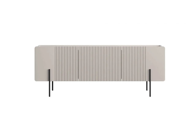Szafka RTV Malmi 150 cm - kaszmir / crema bianca / czarne nóżki
