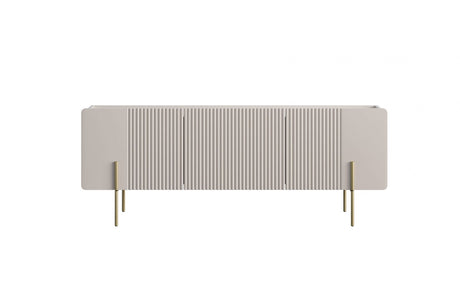 Szafka RTV Malmi 150 cm - kaszmir / crema bianca / złote nóżki