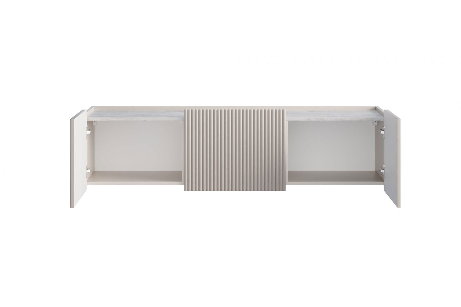 Szafka RTV Malmi 150 cm wisząca - kaszmir / crema bianca / złoty