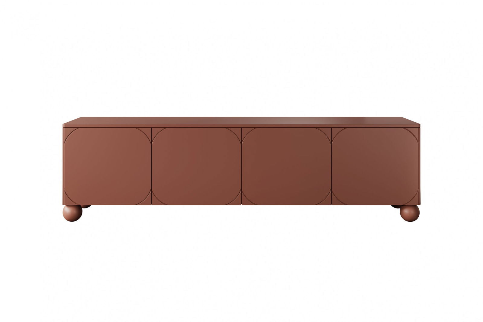 Szafka RTV Sonatia II 200 cm czterodrzwiowa na nogach kulach - burgund