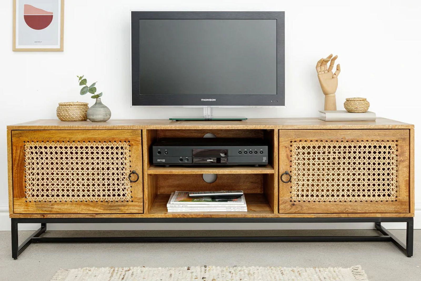 Szafka RTV Vienna 150cm mango wiklina/ 41741 / INVICTA INTERIOR