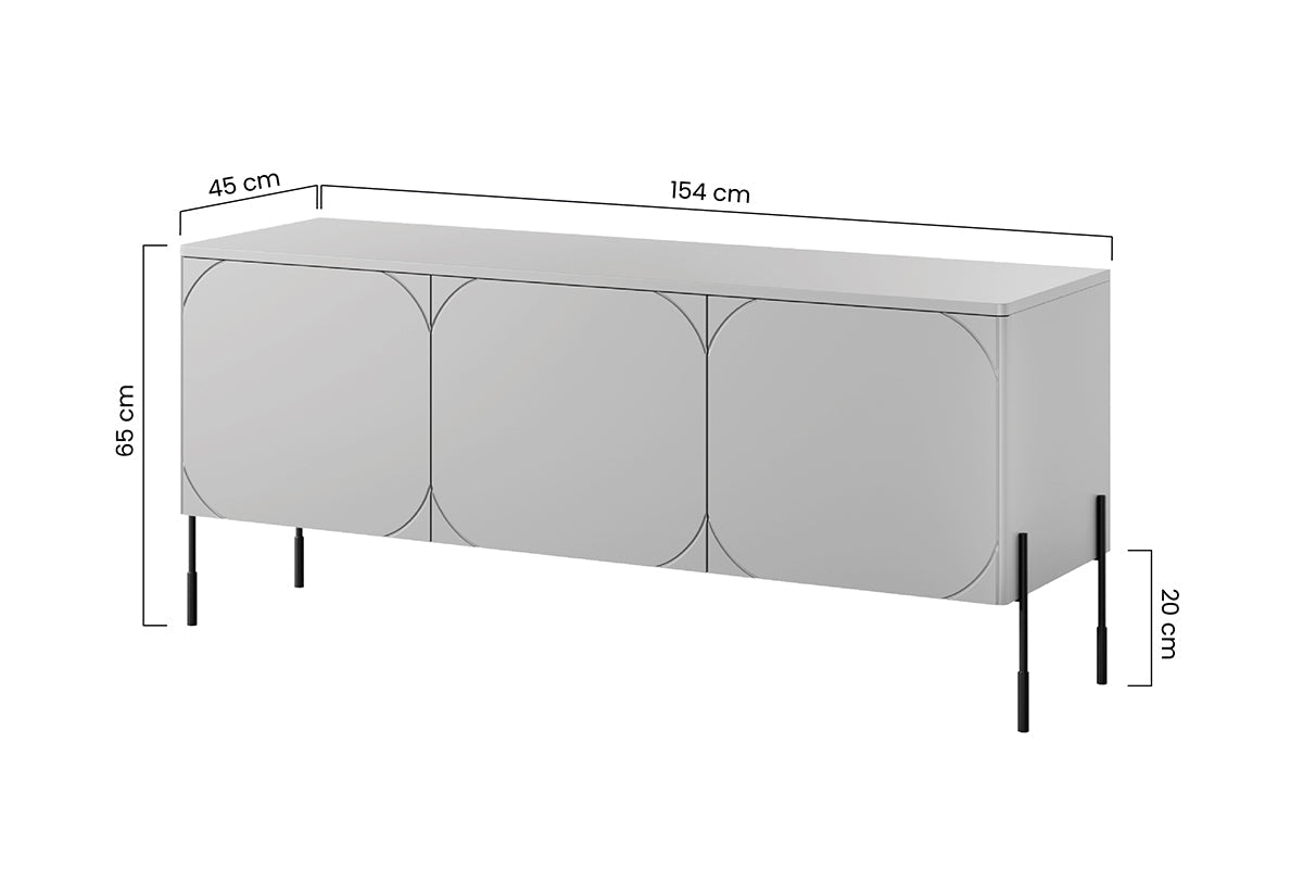 Szafka RTV trzydrzwiowa z ukrytą szufladą Sonatia 150 cm - burgund