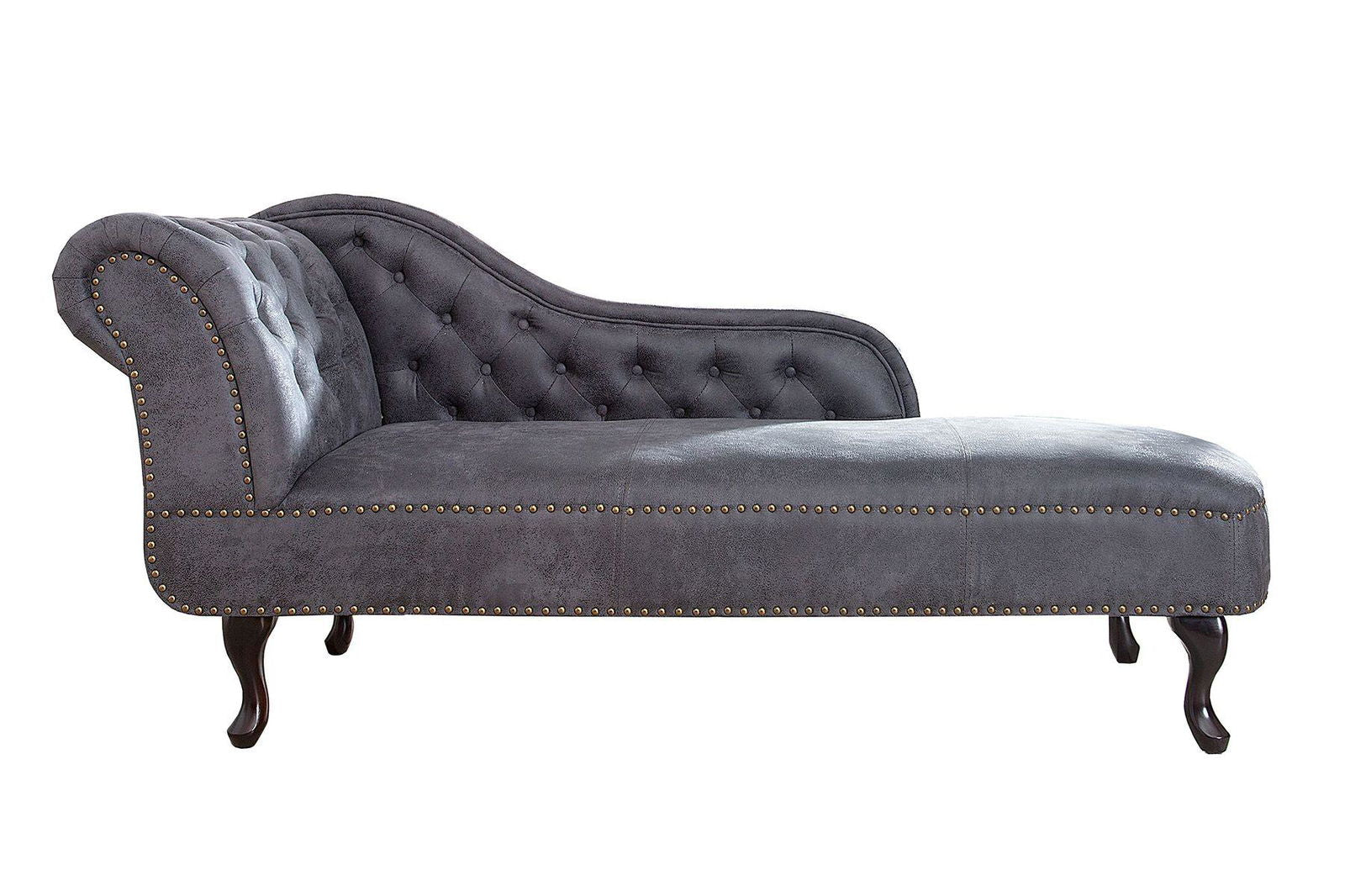 Szezlong Chesterfield szary antyk / 37475  / INVICTA INTERIOR