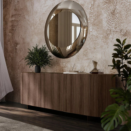 Komoda Lingotto Wood Tonin Casa z orzecha Canaletto w nowoczesnym salonie, jadalni, atelier
