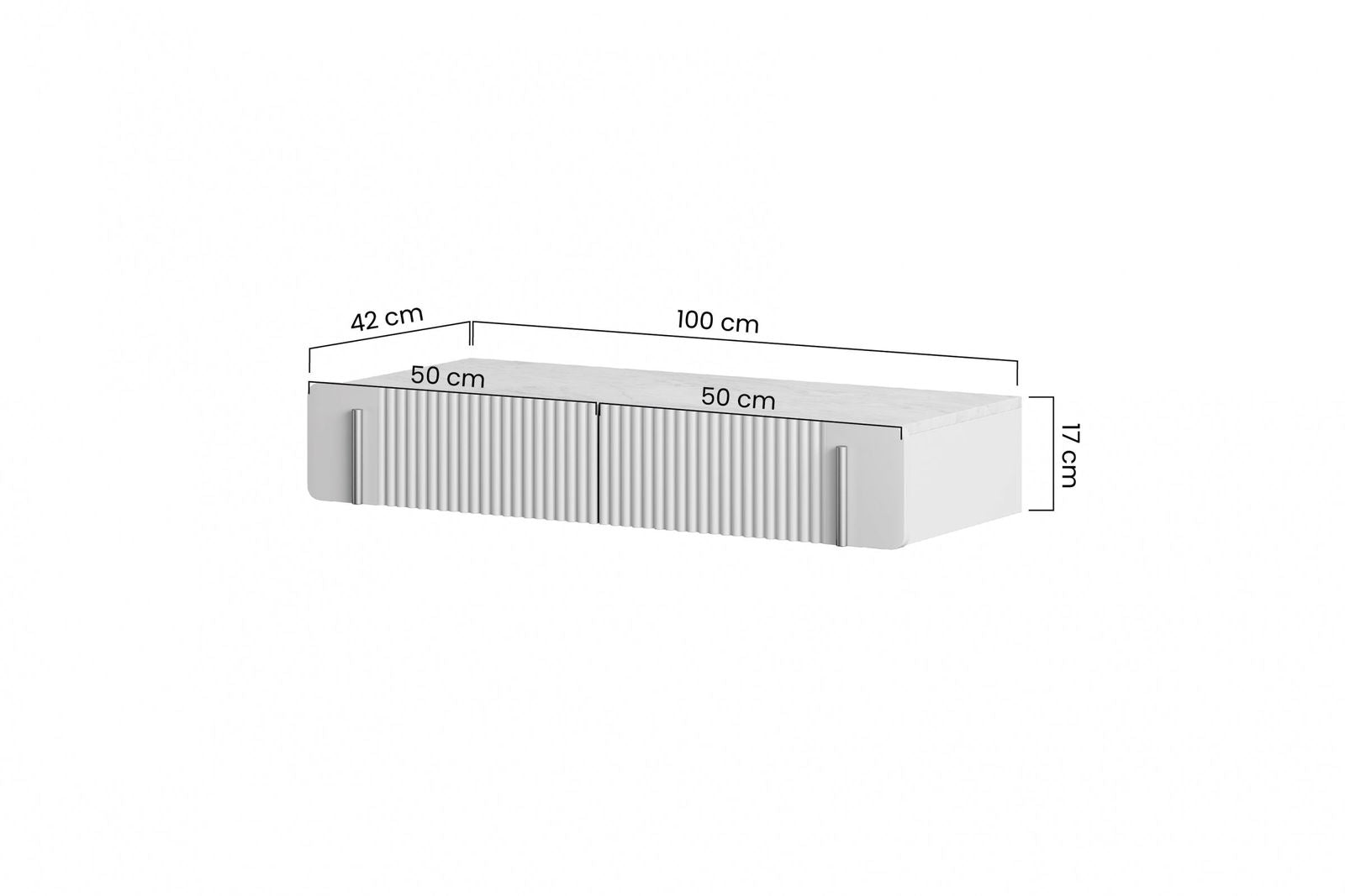 Toaletka Malmi 100 cm wisząca z szufladami - kaszmir / crema bianca / czarne elementy