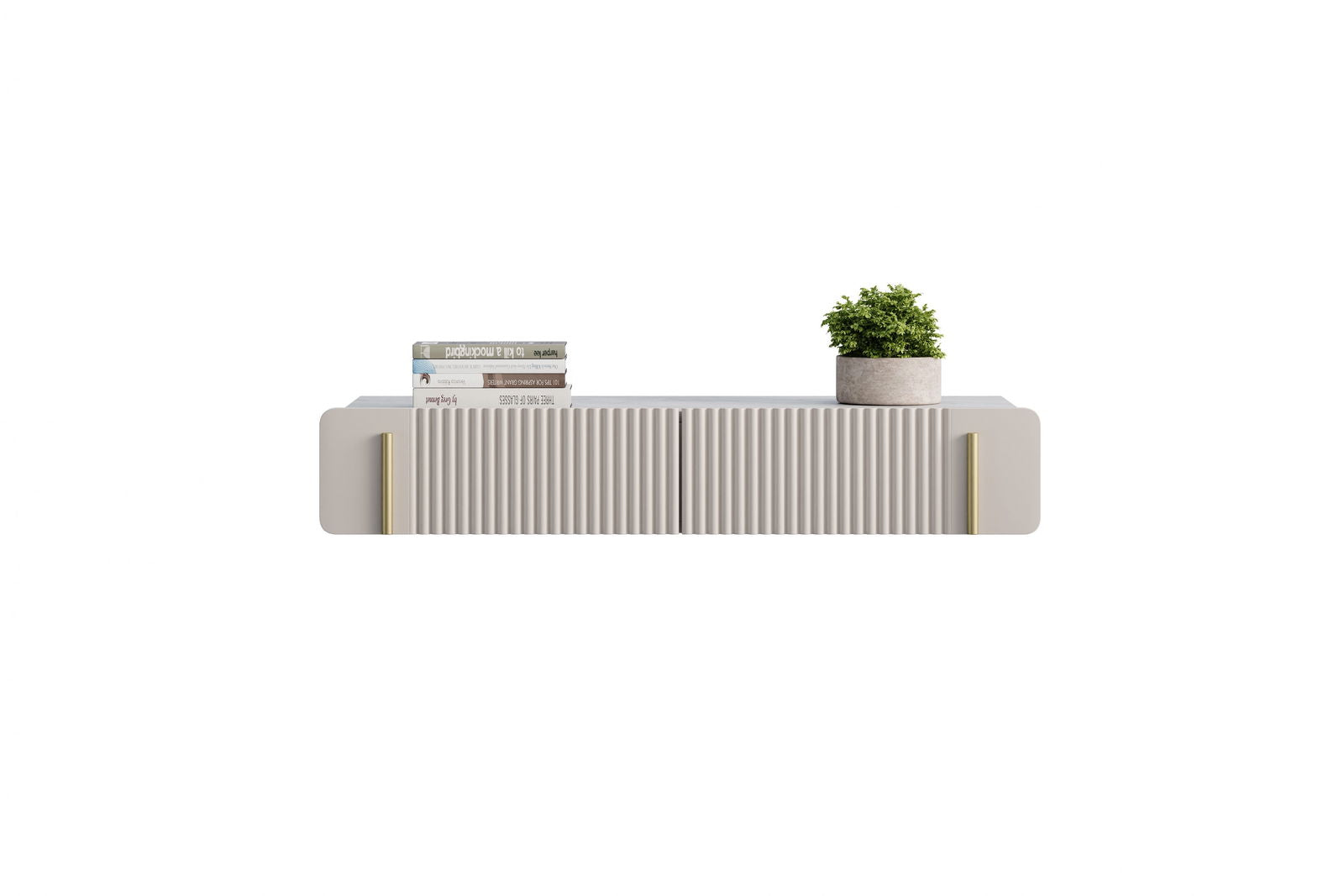 Toaletka Malmi 100 cm wisząca z szufladami - kaszmir / crema bianca / złoty