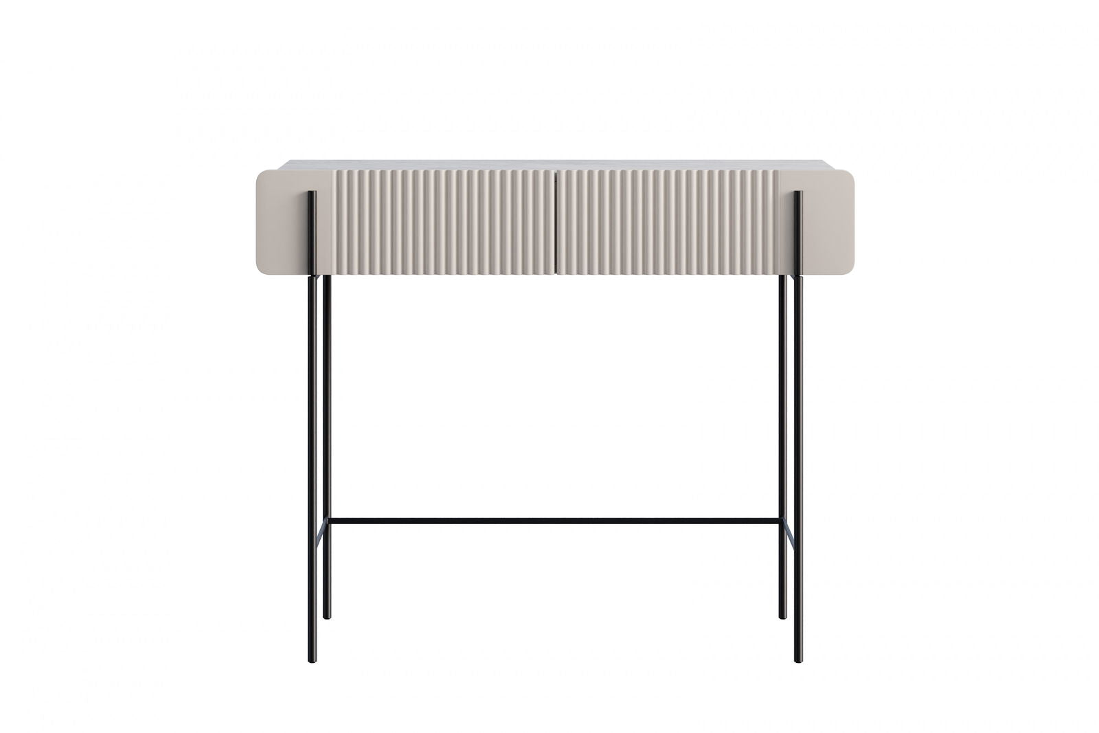 Toaletka Malmi 100 cm z szufladami - kaszmir / crema bianca / czarne nóżki
