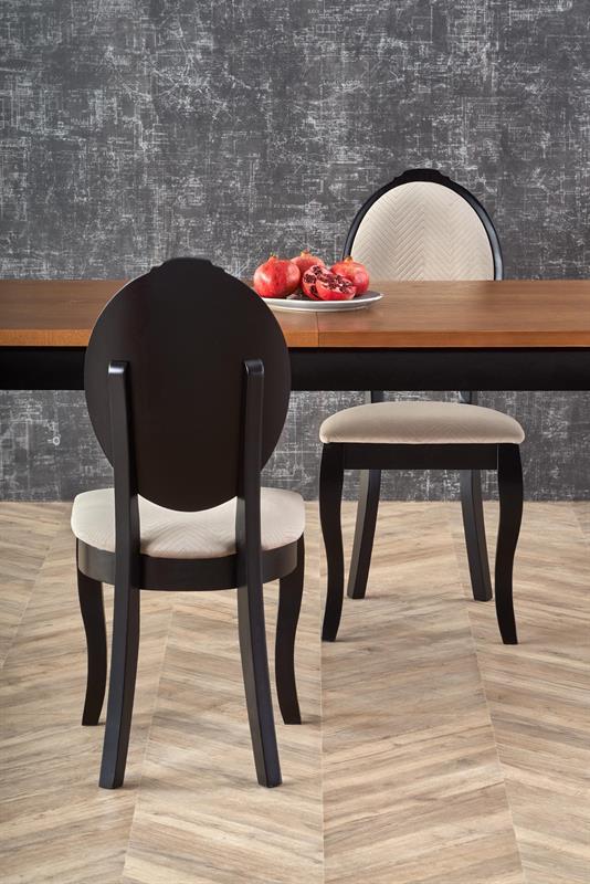 WINDSOR stół rozkładany 160 (240) cm kolor ciemny dąb+czarny / HAL