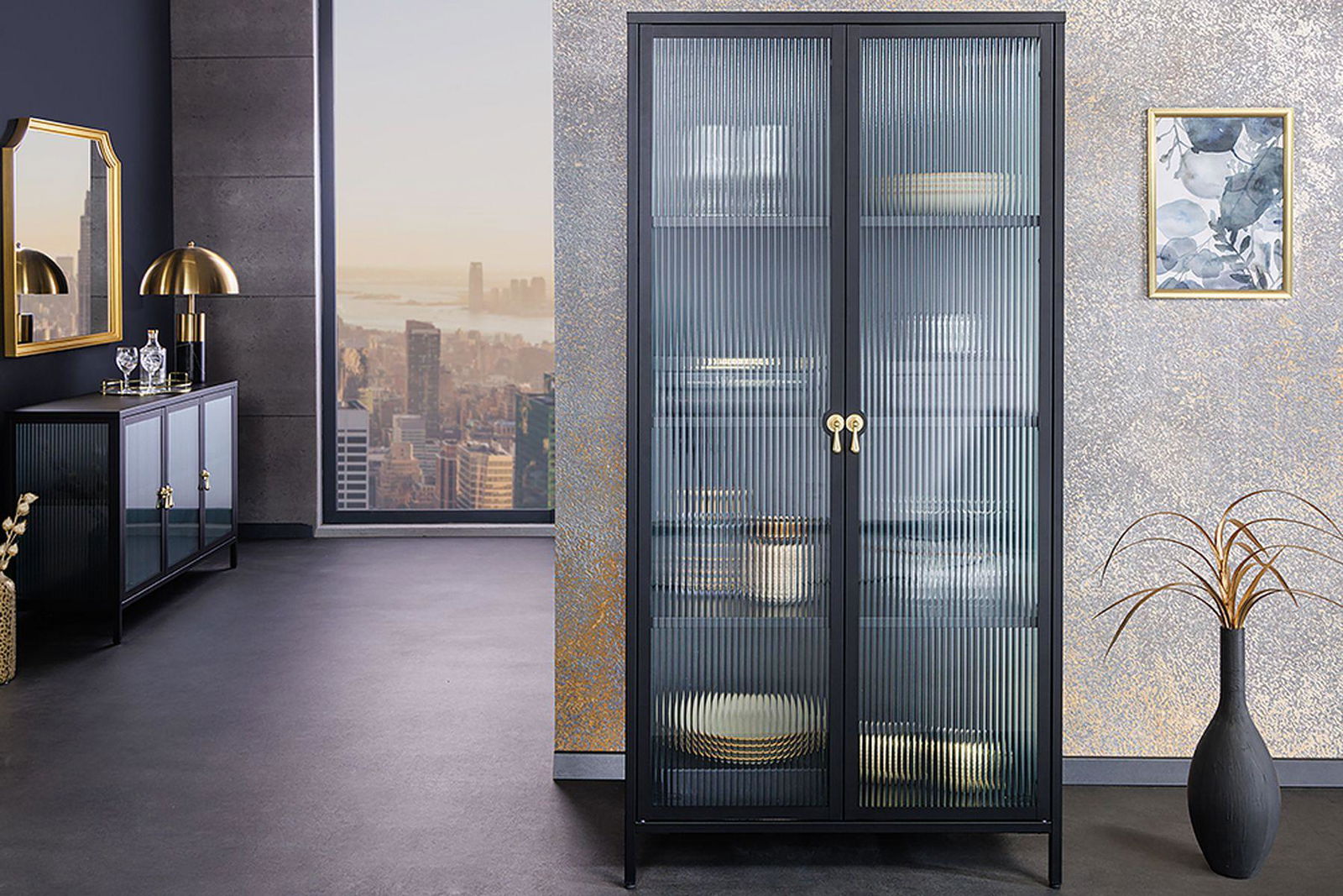 WITRYNA AMSTERDAM CZARNA 160 CM / 43533 / INVICTA INTERIOR