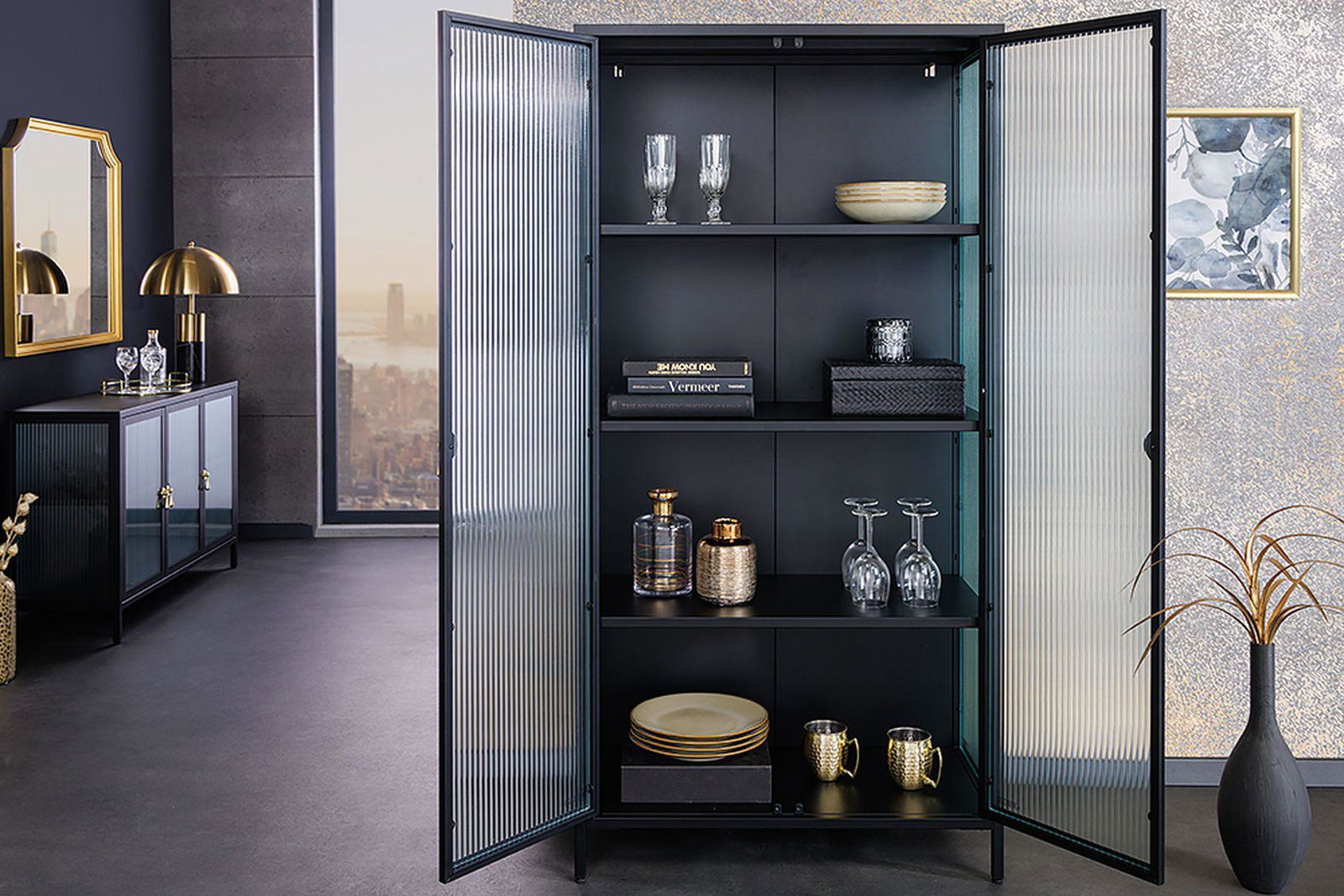 WITRYNA AMSTERDAM CZARNA 160 CM / 43533 / INVICTA INTERIOR