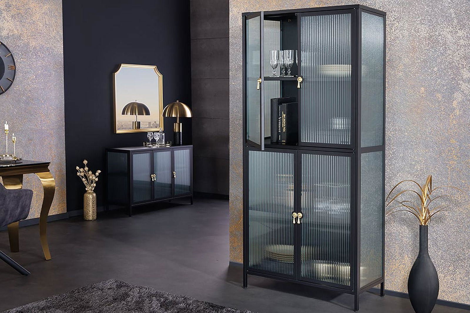 WITRYNA AMSTERDAM CZARNA 180 CM / 43532 / INVICTA INTERIOR
