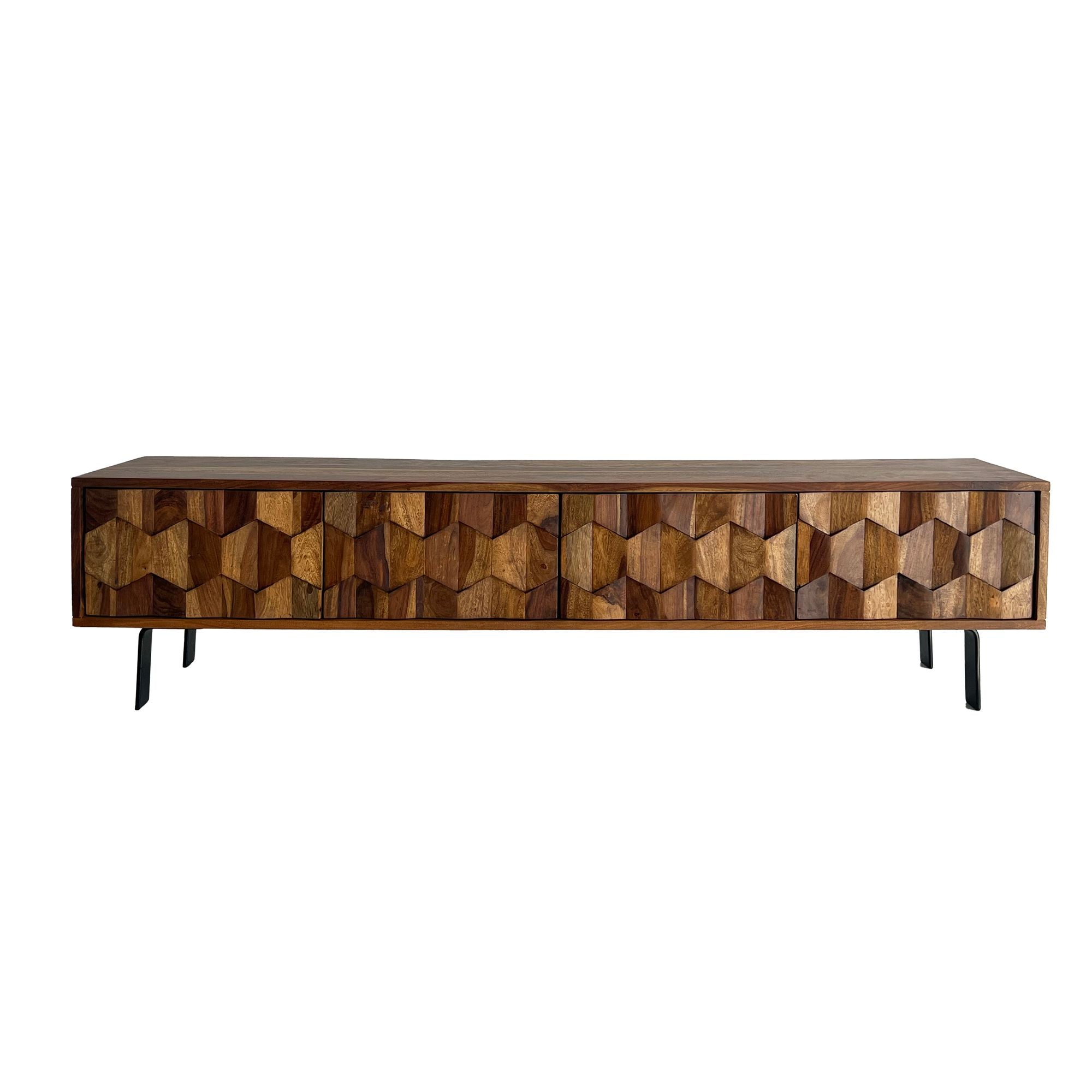 SZAFKA RTV WOHNLING / MYSTIC LIVING 160 CM DREWNO SHEEESHAM / WL7.030